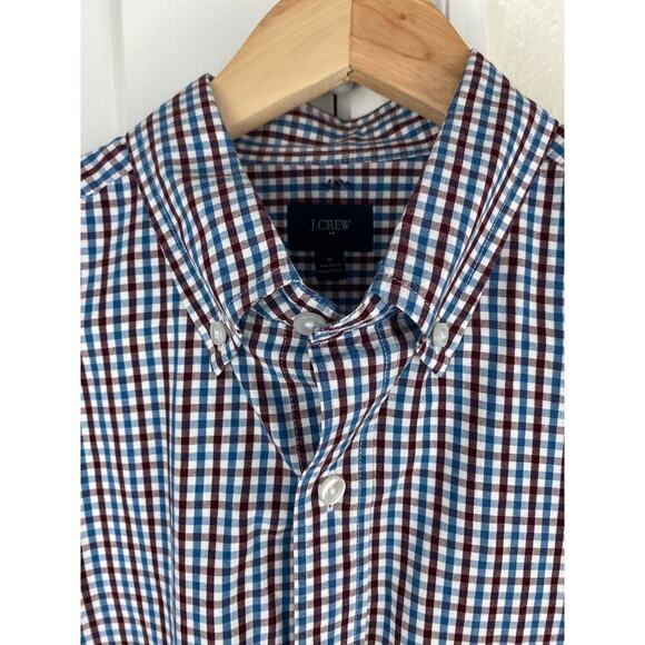 J. Crew Men's Size M Purple Blue White Check Button Up Shirt - Picture 7 of 7